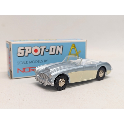 698 - A vintage Norev Spot-on Austin Healey 100-SIX model car. 1/42.