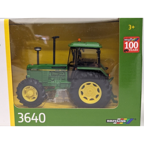 796 - 2 new Britains John Deere tractor models, 3140 & 3640. 1/32.