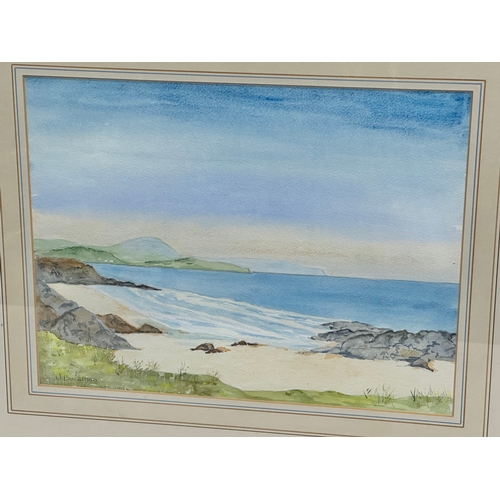 360B - A signed watercolour drawing. 34x26cm. Frame 54x45.5cm