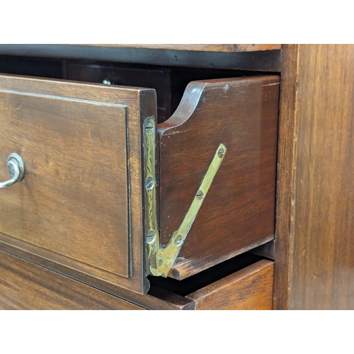 1139 - A tall early 20th century ships secretaire chest of drawers, circa 1920. 80x52x123cm(9)