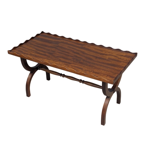 1141 - A mahogany gallery top coffee table. 92.5x47x47cm(11)