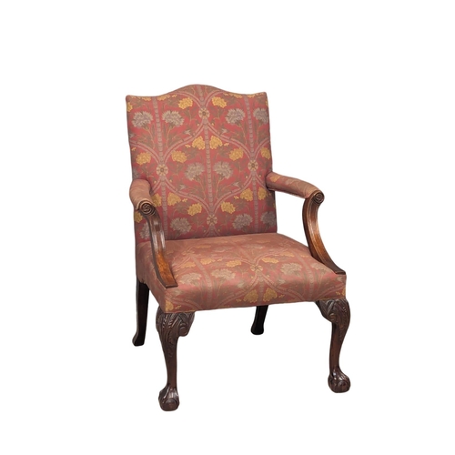 1148 - A vintage Chippendale Revival mahogany framed armchair(3)