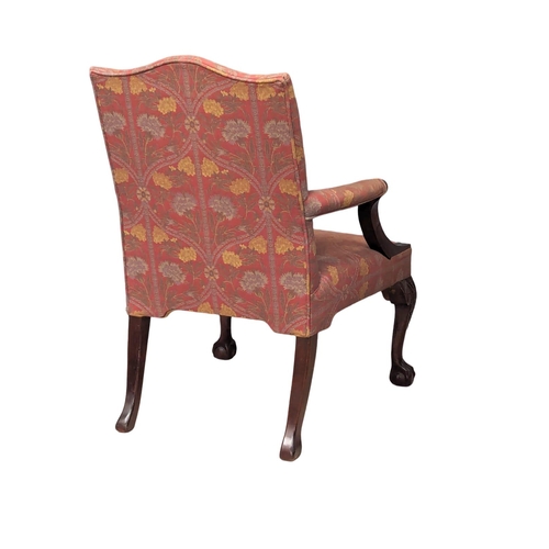 1148 - A vintage Chippendale Revival mahogany framed armchair(3)