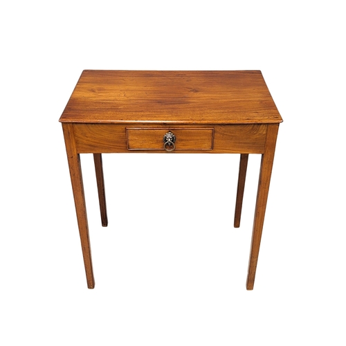 1150 - A George III mahogany side table with drawer. Circa 1800. 71x43x79cm(3)