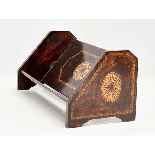 360C - An early 20th century inlaid tabletop book stand. 30x14x13.5cm