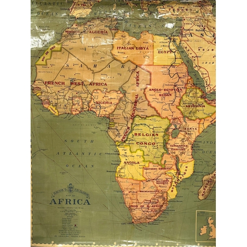 252 - A large vintage G.W Bacon & Co LTD map of Africa. Bacon’s Excelsior. 131x146cm