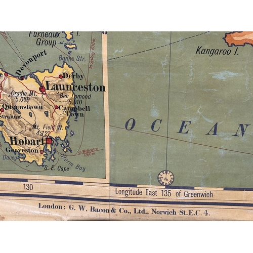 253 - A large vintage G.W. Bacon & Co LTD map of Australia. Bacon’s Excelsior. 158x122cm