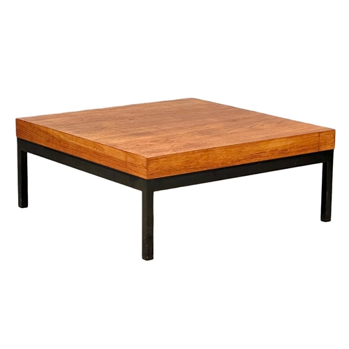 815 - A teak Mid Century style coffee table in the manner of Milo Baughman and Robin Day. 71x71x29cm(1)