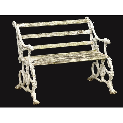 817 - A fine proportioned vintage Victorian style cast alloy garden bench. 93x75x76cm(10)