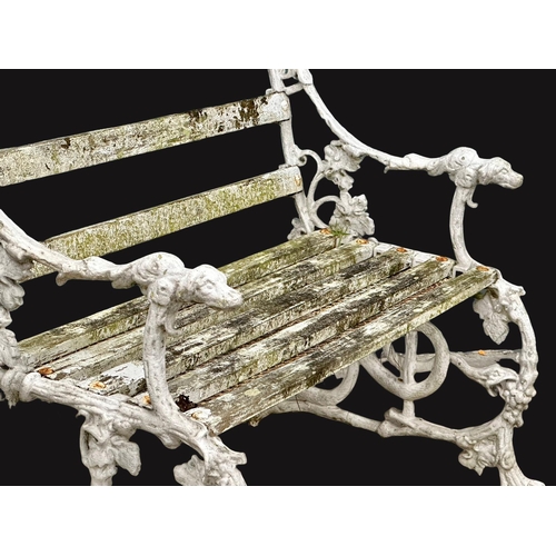 817 - A fine proportioned vintage Victorian style cast alloy garden bench. 93x75x76cm(10)