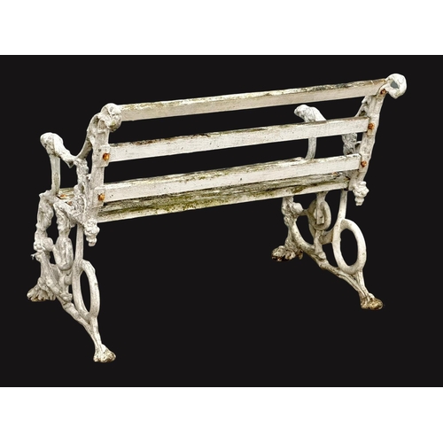 817 - A fine proportioned vintage Victorian style cast alloy garden bench. 93x75x76cm(10)