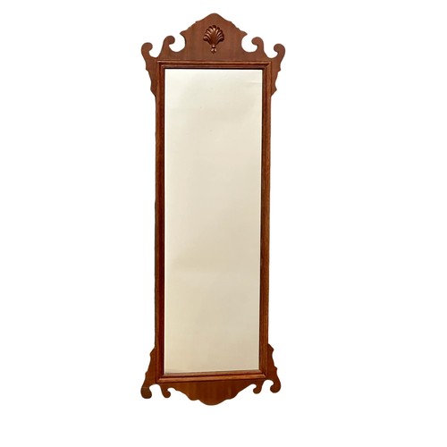 317 - A vintage 19th century style mahogany framed mirror. 43x118cm