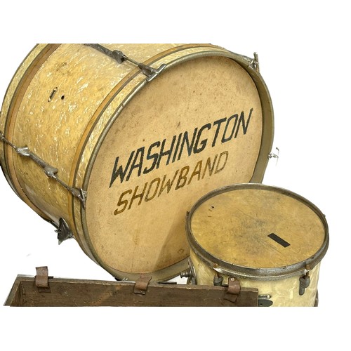 540A - Washington Showband. Drums and parts. Largest 59x36x57cm