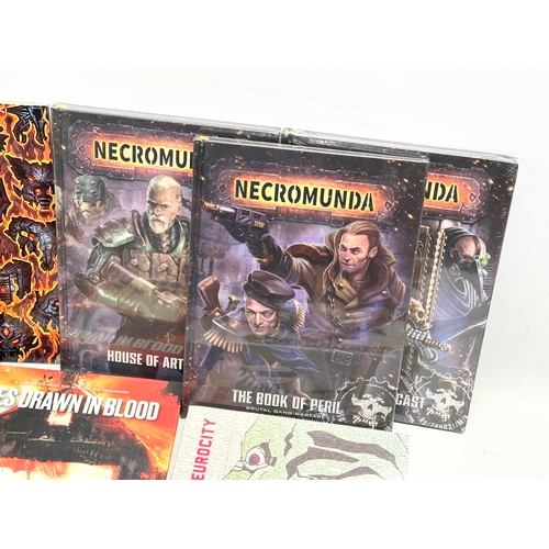 608F - A collection of manuals/codex’s etc. Malifaux, Necromunda, Hunter The Reckoning, Ironclaw Second Edi... 