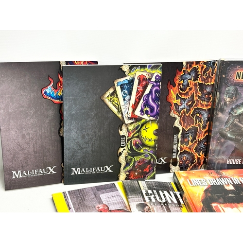 608F - A collection of manuals/codex’s etc. Malifaux, Necromunda, Hunter The Reckoning, Ironclaw Second Edi... 