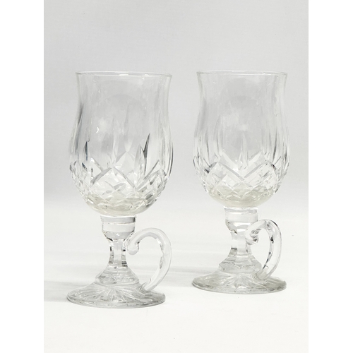 2 - A pair of Waterford Crystal ‘Lismore’ Irish Coffee glasses. 16cm