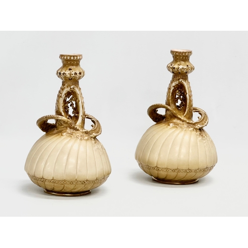 13 - A pair of late 19th century Ernst Wahliss ‘Depose’ vases. Turn Wein. Austria. Circa 1897-1910. 13x22... 