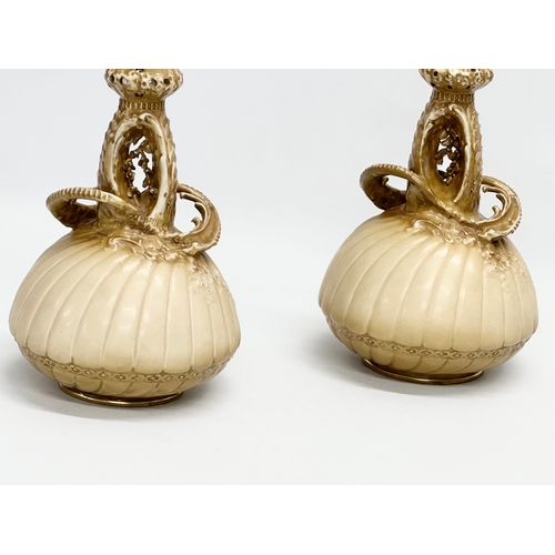 13 - A pair of late 19th century Ernst Wahliss ‘Depose’ vases. Turn Wein. Austria. Circa 1897-1910. 13x22... 