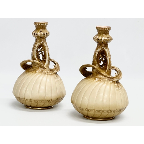 13 - A pair of late 19th century Ernst Wahliss ‘Depose’ vases. Turn Wein. Austria. Circa 1897-1910. 13x22... 