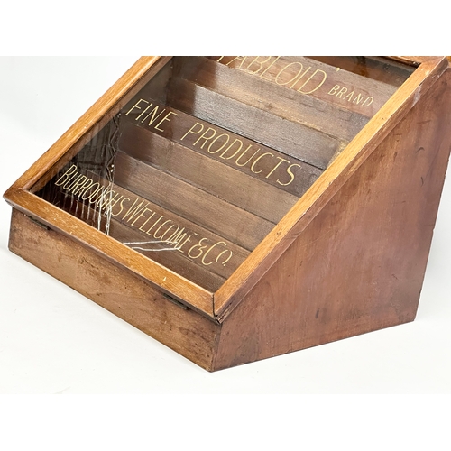 78 - An early 20th century countertop pharmacists display case by Burroughs Wellcome & Co. 40x35x39.5cm