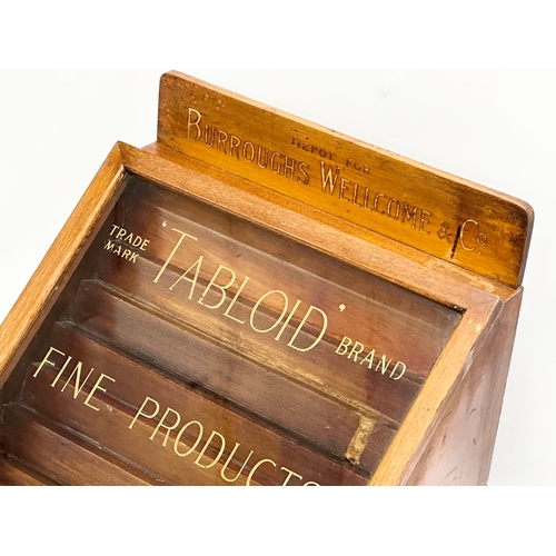 78 - An early 20th century countertop pharmacists display case by Burroughs Wellcome & Co. 40x35x39.5cm