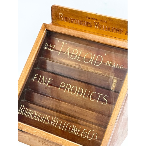 78 - An early 20th century countertop pharmacists display case by Burroughs Wellcome & Co. 40x35x39.5cm