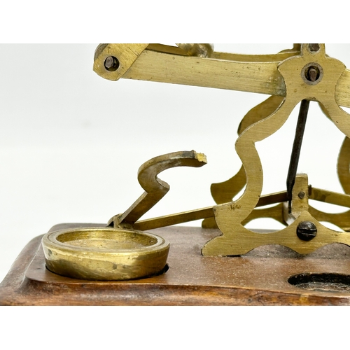 87 - A 19th century Sampson Mordan & Co brass scales and other, Postal Rates for Letters. 20cm.