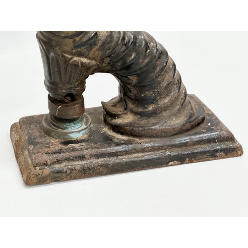 93 - A late 19th cast iron rams head Seal Press. Circa 1880-1900. 22x11x38cm