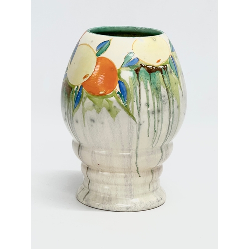 100 - A 1930’s Clarice Cliff ‘Delicia Citrus’ Bizarre vase. Designed for Newport Pottery. 14x21cm