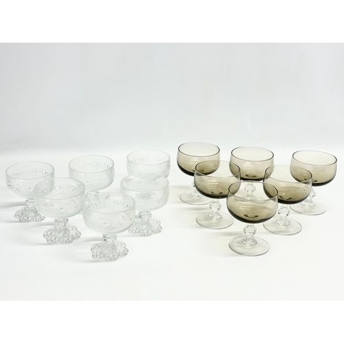 380 - A set of 6 1960’s Italian footed dessert bowls by Masserini Borocco. A set of 6 1960’s French ‘Domai... 