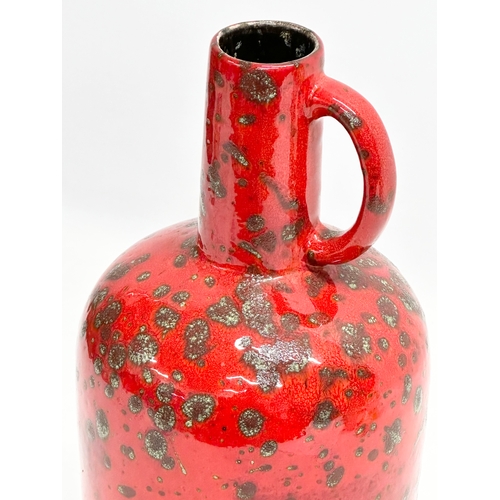 378 - A 1970’s West German ‘ES Keramik’ lava glazed vase with handle. 28cm