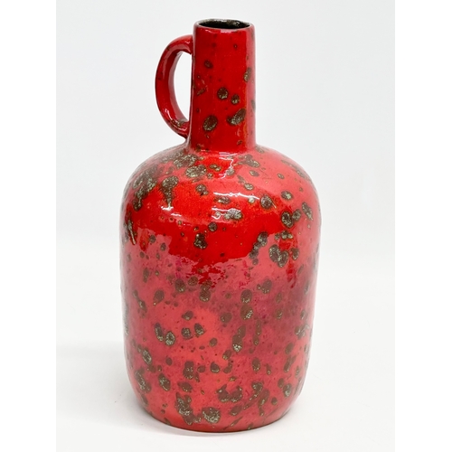 378 - A 1970’s West German ‘ES Keramik’ lava glazed vase with handle. 28cm