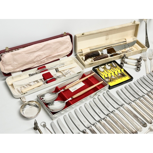 373 - A collection of good quality late 19th century Walker & Hall silver plated cutlery and 4 boxes of vi... 