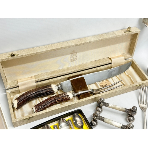 373 - A collection of good quality late 19th century Walker & Hall silver plated cutlery and 4 boxes of vi... 