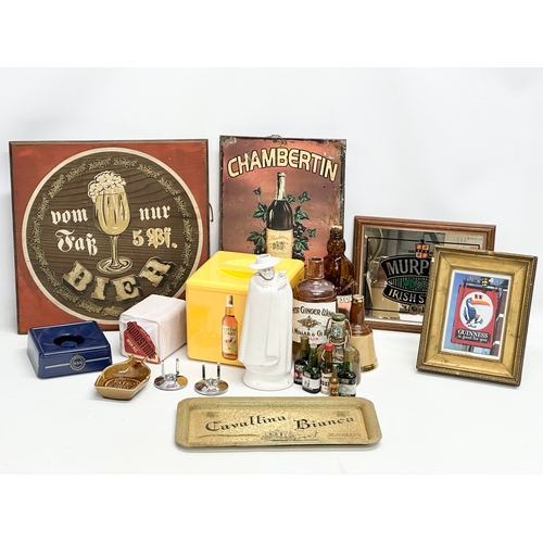 370 - A collection of pub and alcohol memorabilia. Cavallina Bianca tray, Murphy’s Irish Stout mirror, Sco... 