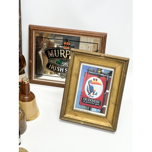 370 - A collection of pub and alcohol memorabilia. Cavallina Bianca tray, Murphy’s Irish Stout mirror, Sco... 