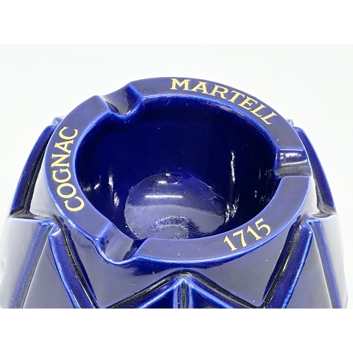 369 - A rare Martell Cognac 1715 blue glazed ashtray. 20x7.5cm