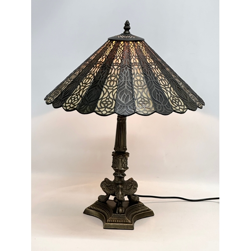 367 - A large Tiffany style lamp. 44x57cm