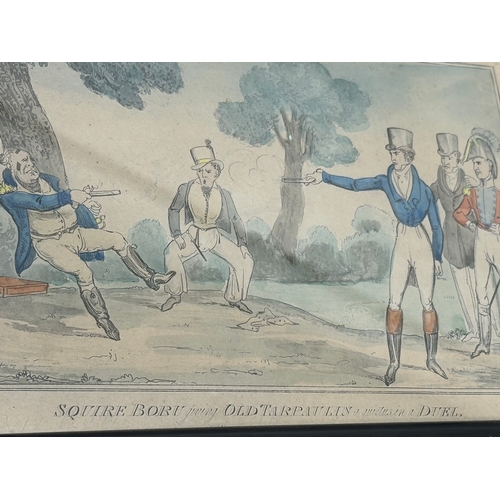 365 - 4 early and mid 19th century coloured etchings. 2 by Jones & Co, 1822. 24x28cm