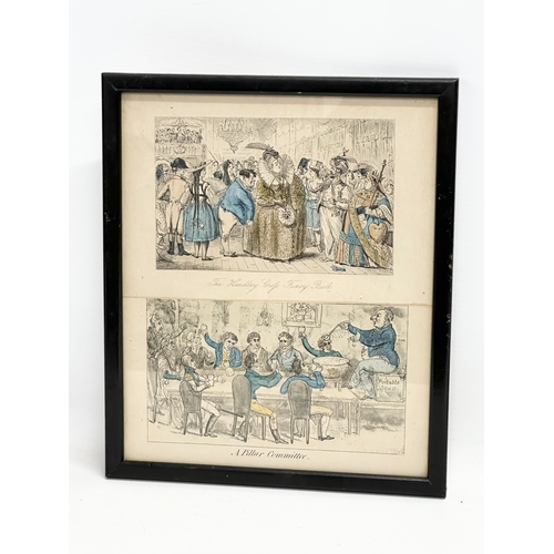 365 - 4 early and mid 19th century coloured etchings. 2 by Jones & Co, 1822. 24x28cm