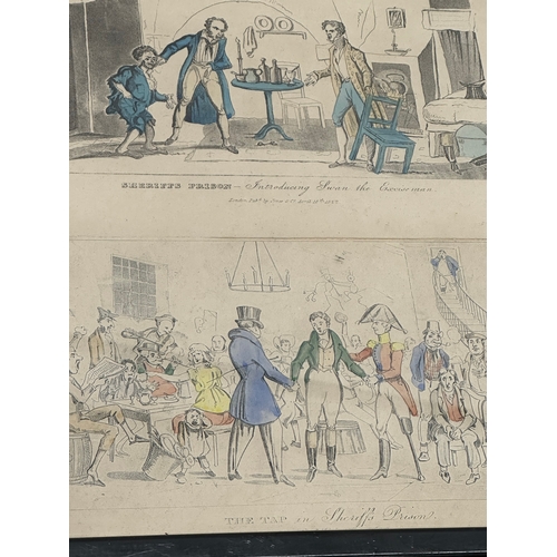 365 - 4 early and mid 19th century coloured etchings. 2 by Jones & Co, 1822. 24x28cm