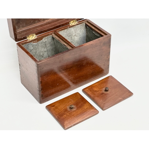 362 - A Victorian mahogany tea caddy. 23x11x16.5cm