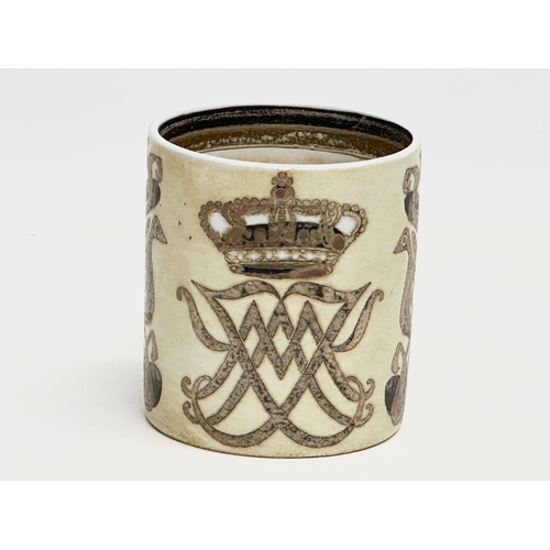 221 - A Danish 1960’s Commemorative mug designed by Nils Thorsson for Aluminia. 1964. 703/3135. Made for t... 