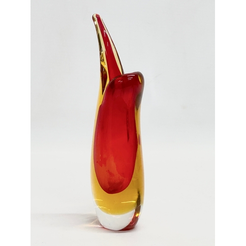 226 - A Murano Glass vase designed by Flavio Poli for Seguso. 20cm