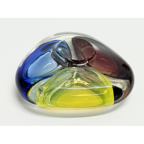 227 - An Art Glass Tri-Coloured ashtray/bowl. Possibly by Vetri d’Arte Murano. 16x16x5cm