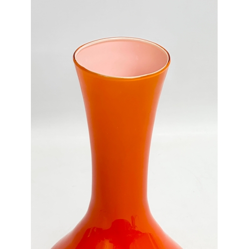 234 - A Danish Mid Century glass vase by Holmegaard. 1970’s. 13x25cm