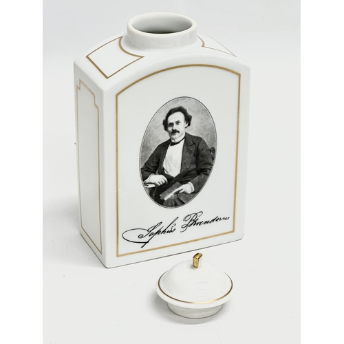 238 - A Danish ‘Sophus Berendsen’ porcelain tea caddy by Bing & Grondahl, with an other Danish porcelain t... 