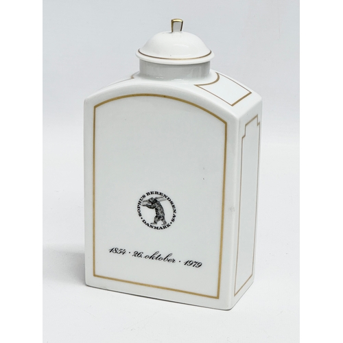 238 - A Danish ‘Sophus Berendsen’ porcelain tea caddy by Bing & Grondahl, with an other Danish porcelain t... 