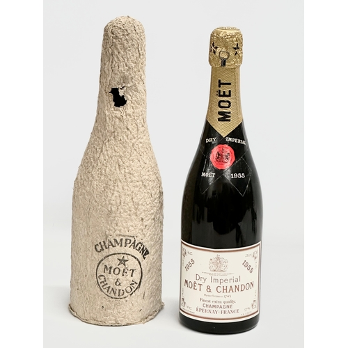 448 - A bottle of Moet & Chandon Dry Imperial champagne. 1955. Finest Extra Quality. Epernay, France.