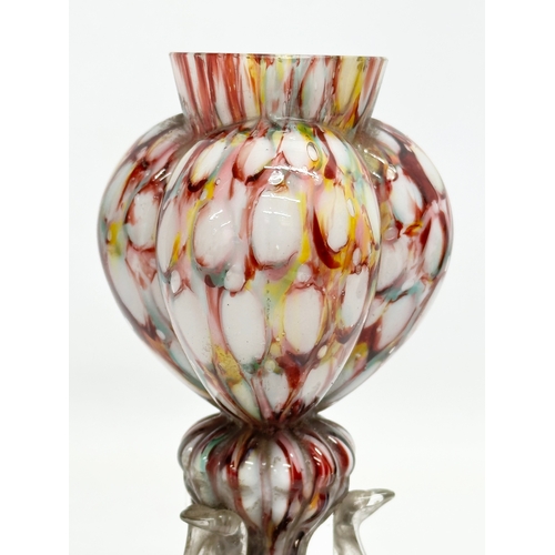 239 - A late 19th century Franz Welz Splatter Glass ‘Heart’ vase. Bohemia, 1850-1880. 10x17.5cm